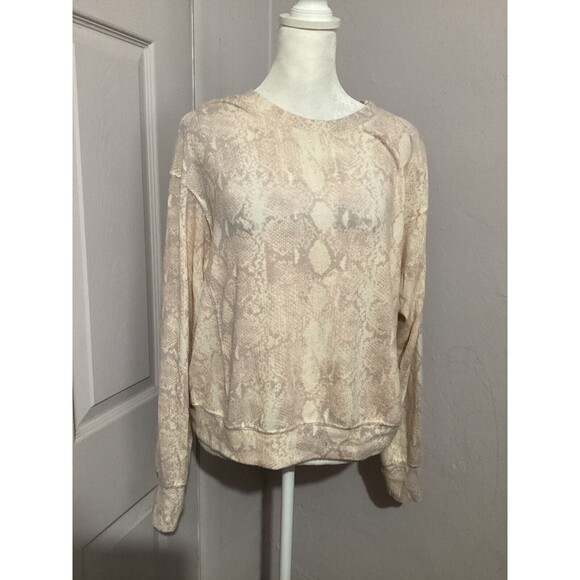 Final sale! Michael Stars Reptile Print Pullover Long Sleeve Top M - Picture 1 of 5